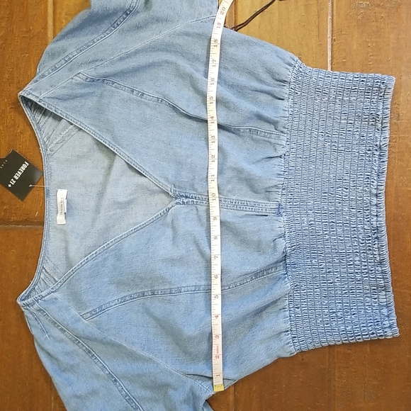 Forever 21 Blue Denim Bell Longsleeve Top - Picture 7 of 13